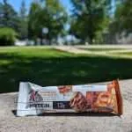 Closeup photo of Special K Chocolate Peanut Butter Protein Meal Bar with 12g of protein