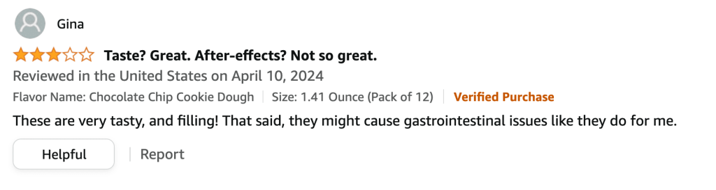 Orgain protein bars Amazon review